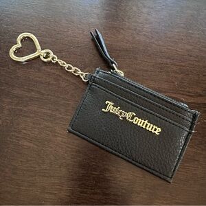 Juicy Couture black small wallet with gold hardware heart shaped clasp EUC